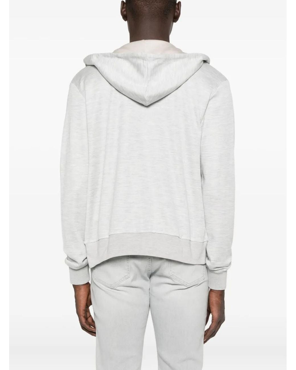Eleventy White Zip-Up Hoodie for men