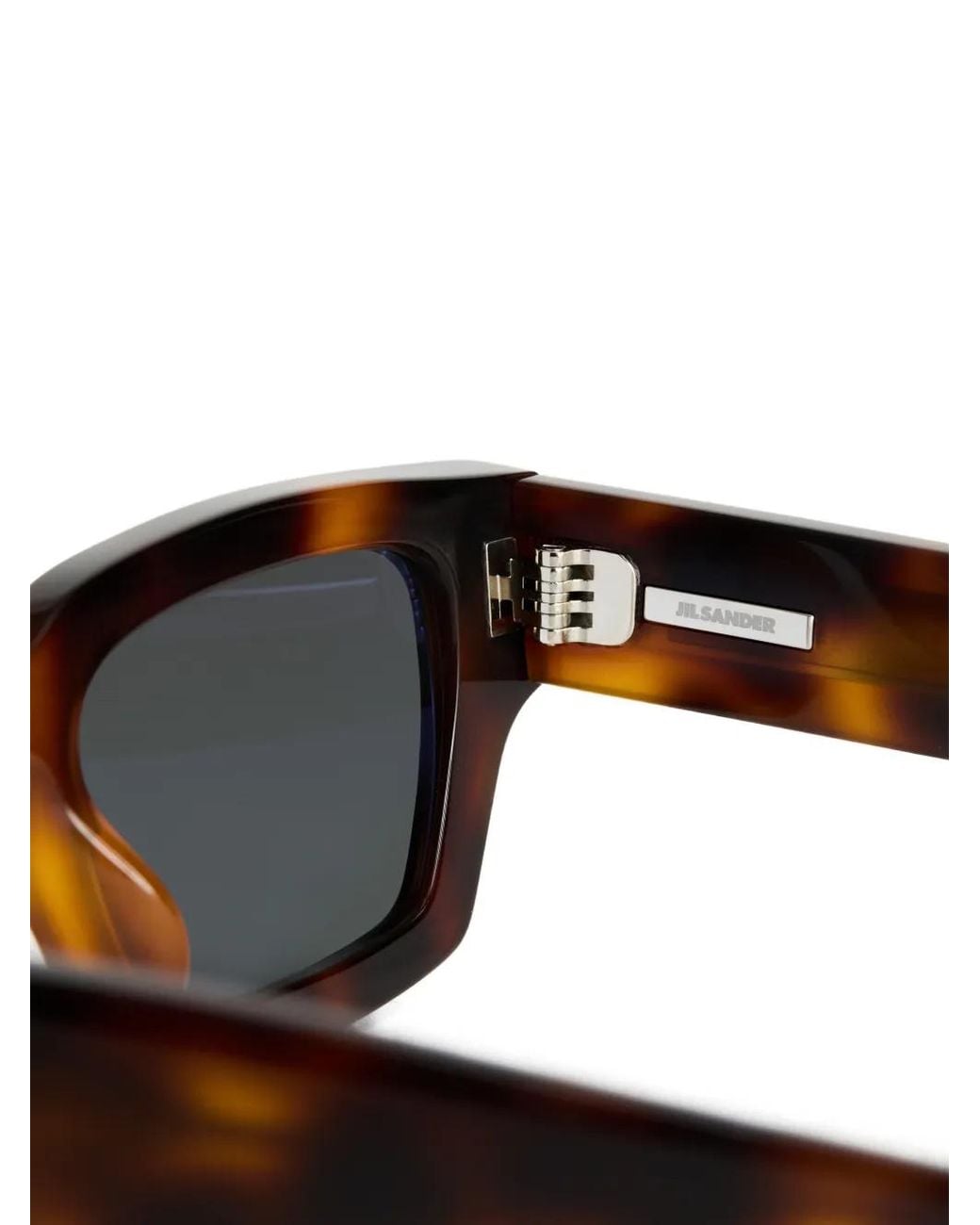 Jil Sander Black Rectangular-Frame Sunglasses