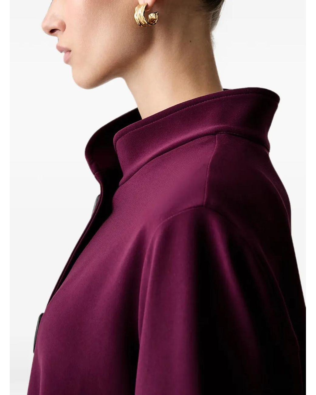 Joseph Ribkoff Purple Button-Up Flared Jacket