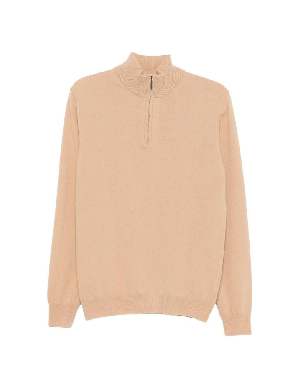 SERGIO MORETTI FIRENZE Natural Half-Zip Sweater for men