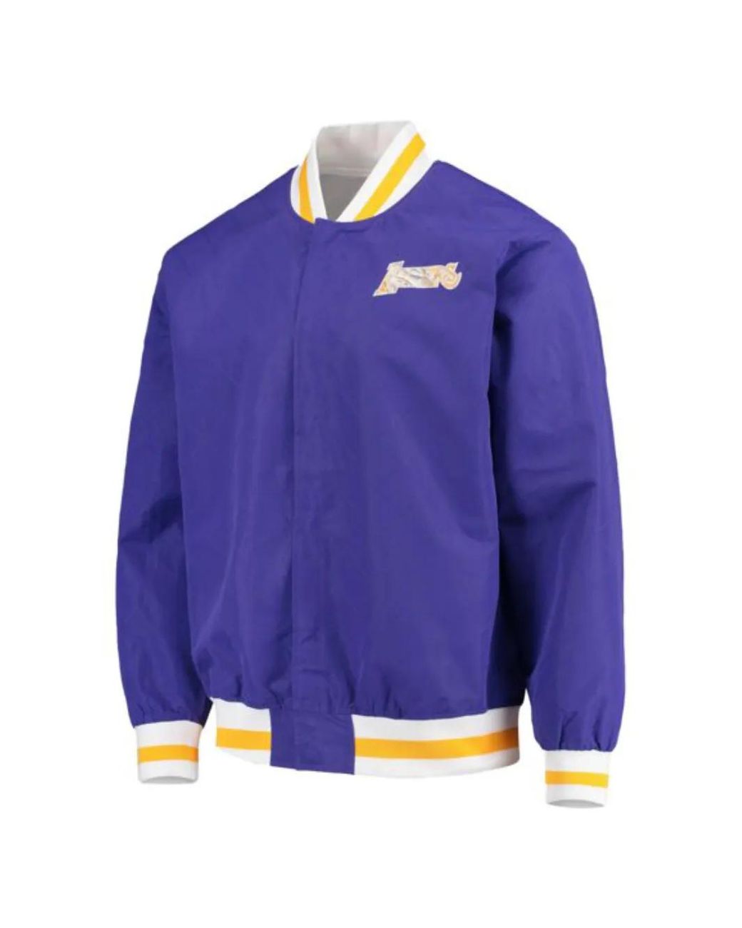 Mitchell & Ness Blue X Nba X Los Angeles Lakers 75Th Anniversary Ribbed Logo Bomber Jacket for men