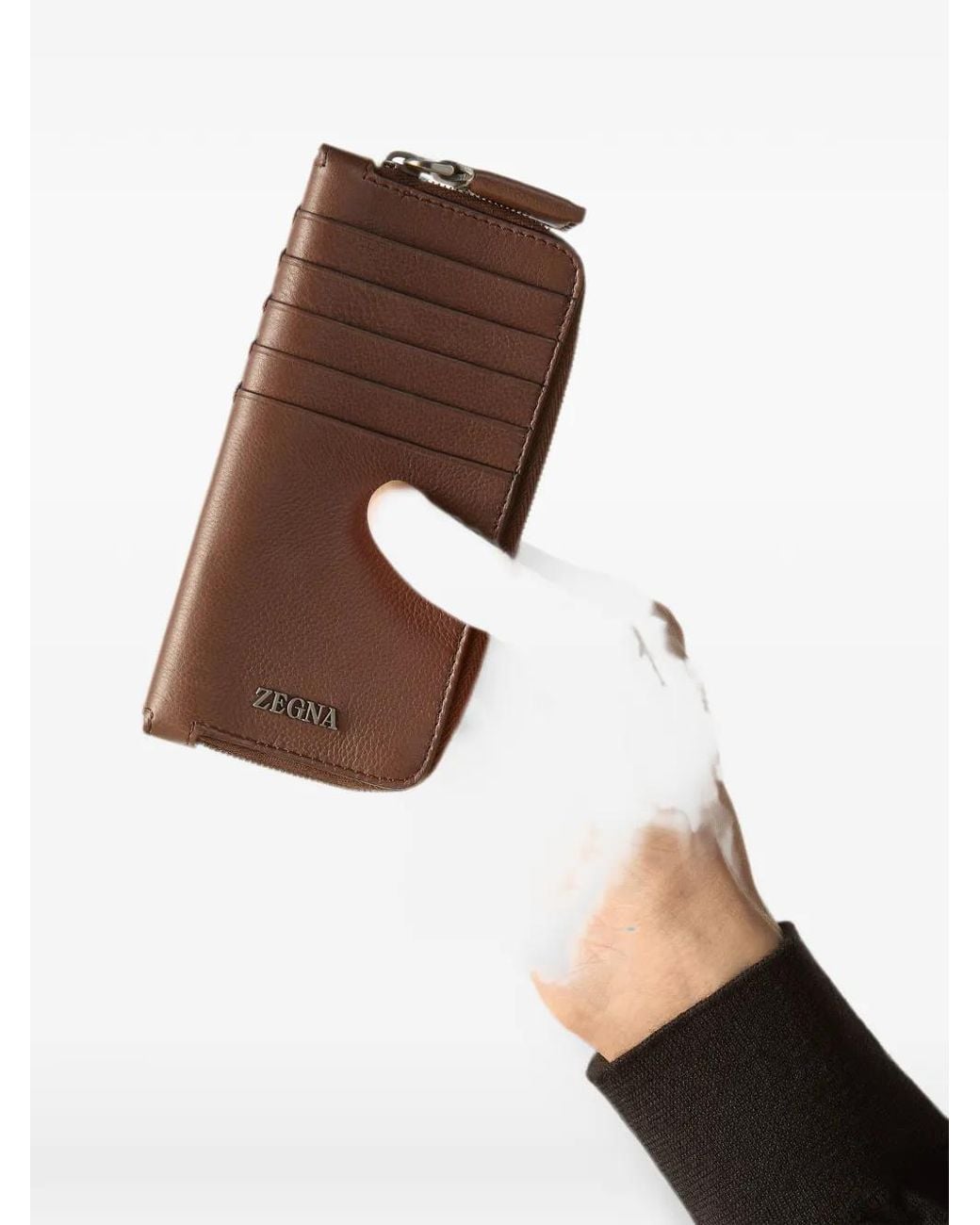 Zegna Brown Secondskin Card Case for men