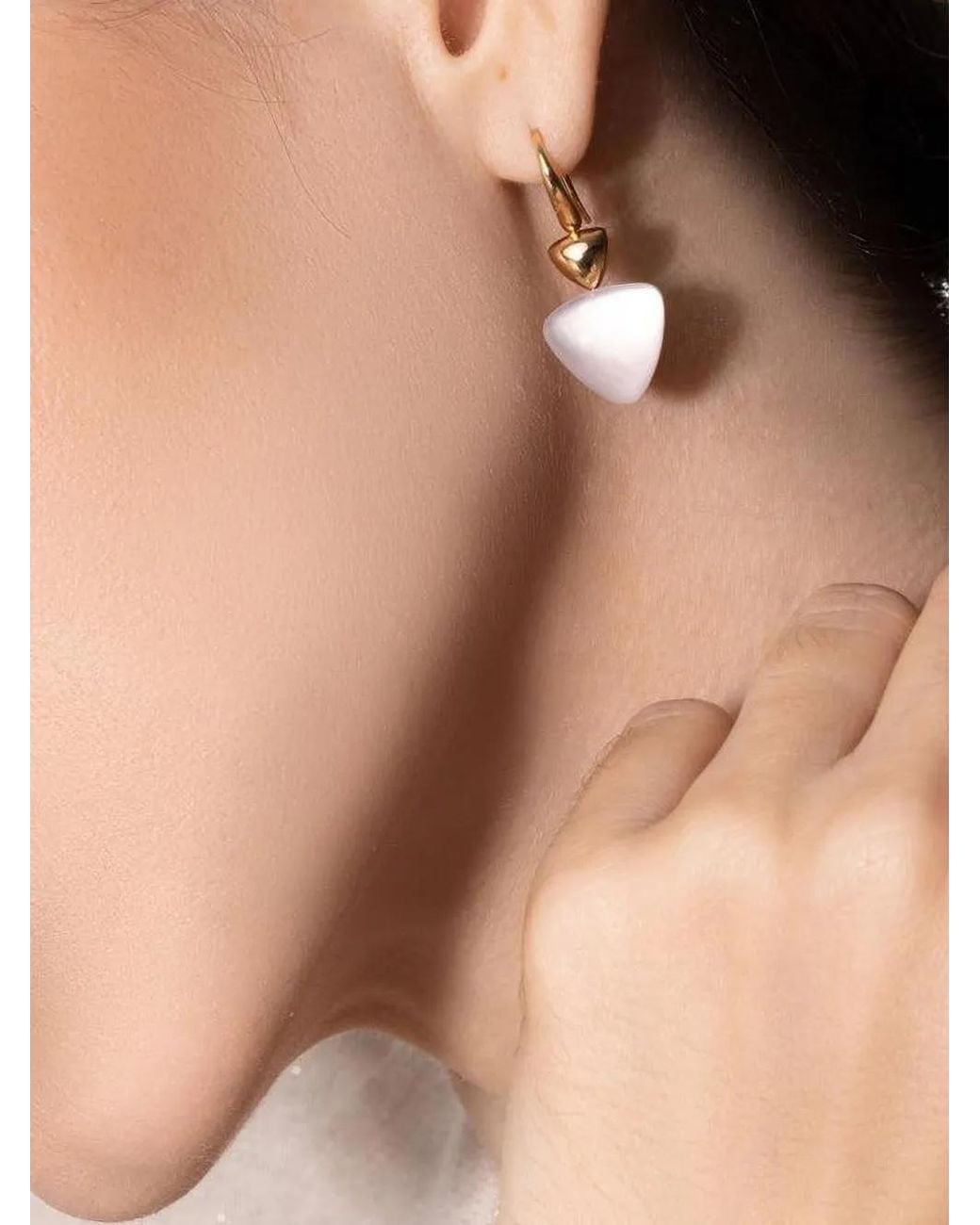 Vhernier Natural 18K Rose Rock Crystal And Mother Of Pearl Earrings