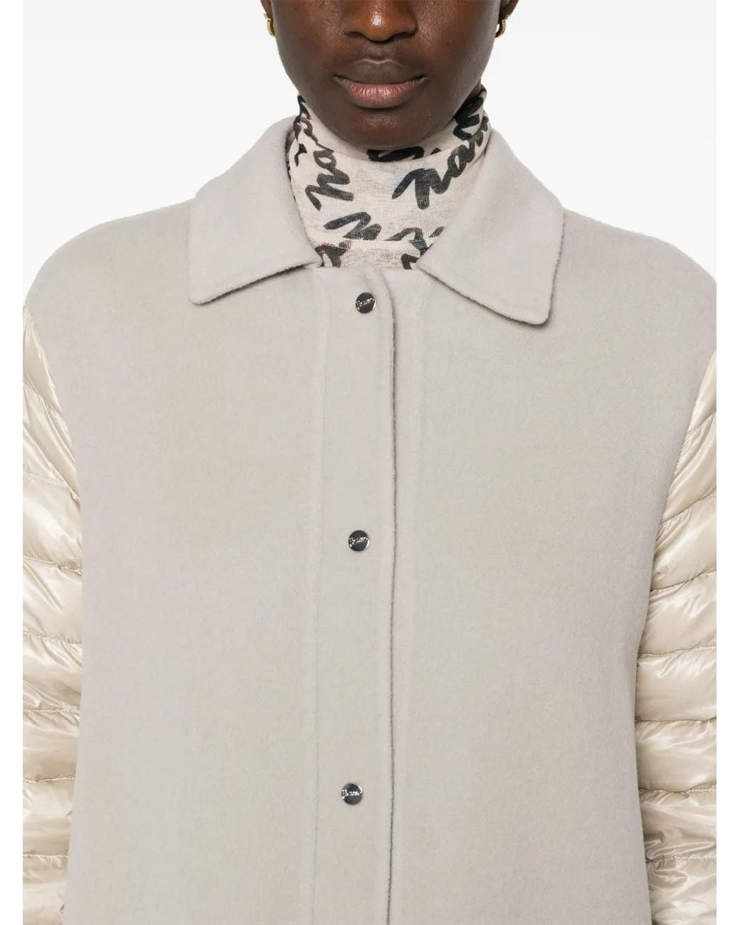 Herno White Panelled Puffer Coat