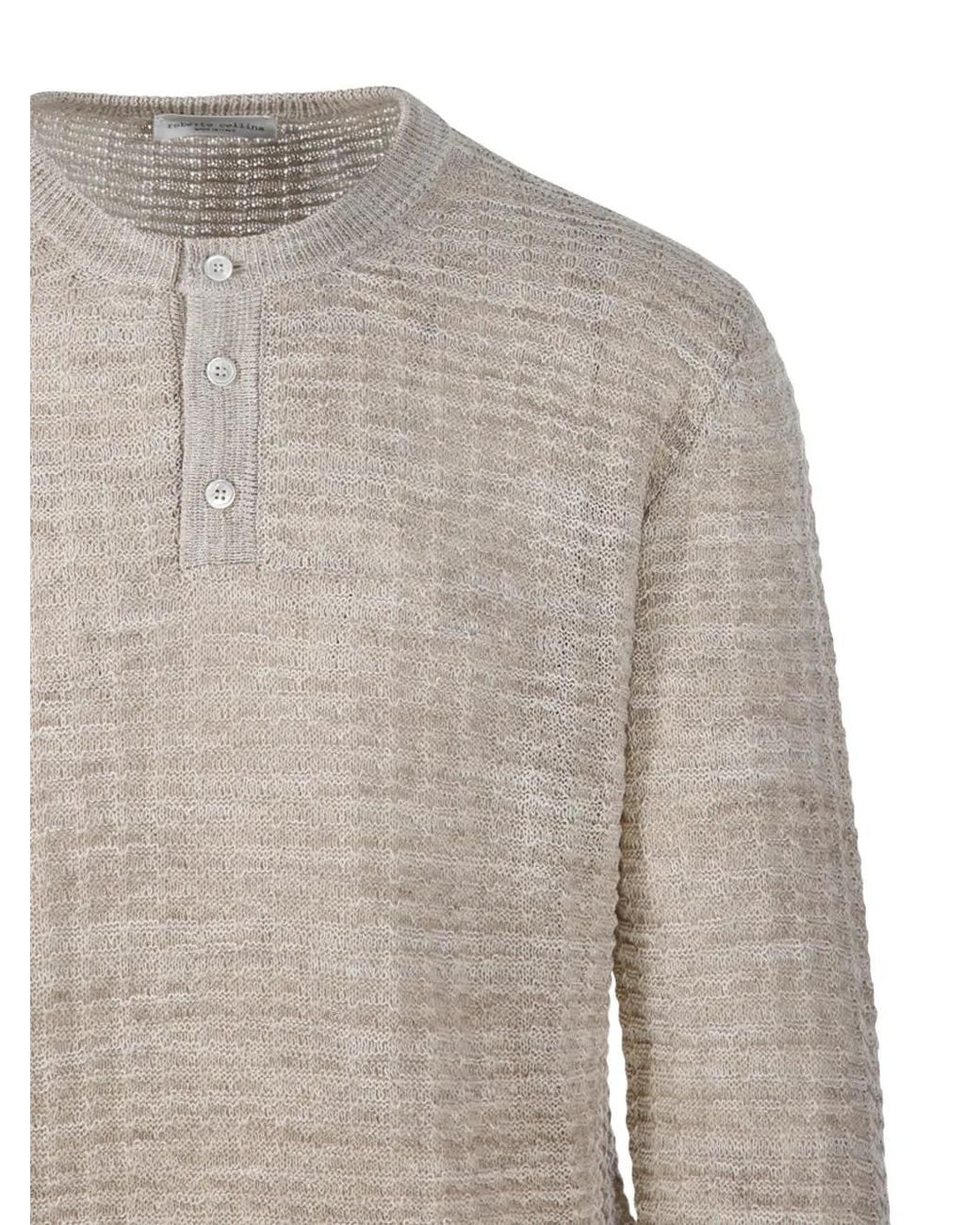 Roberto Collina White Buttoned Knitted Sweater for men
