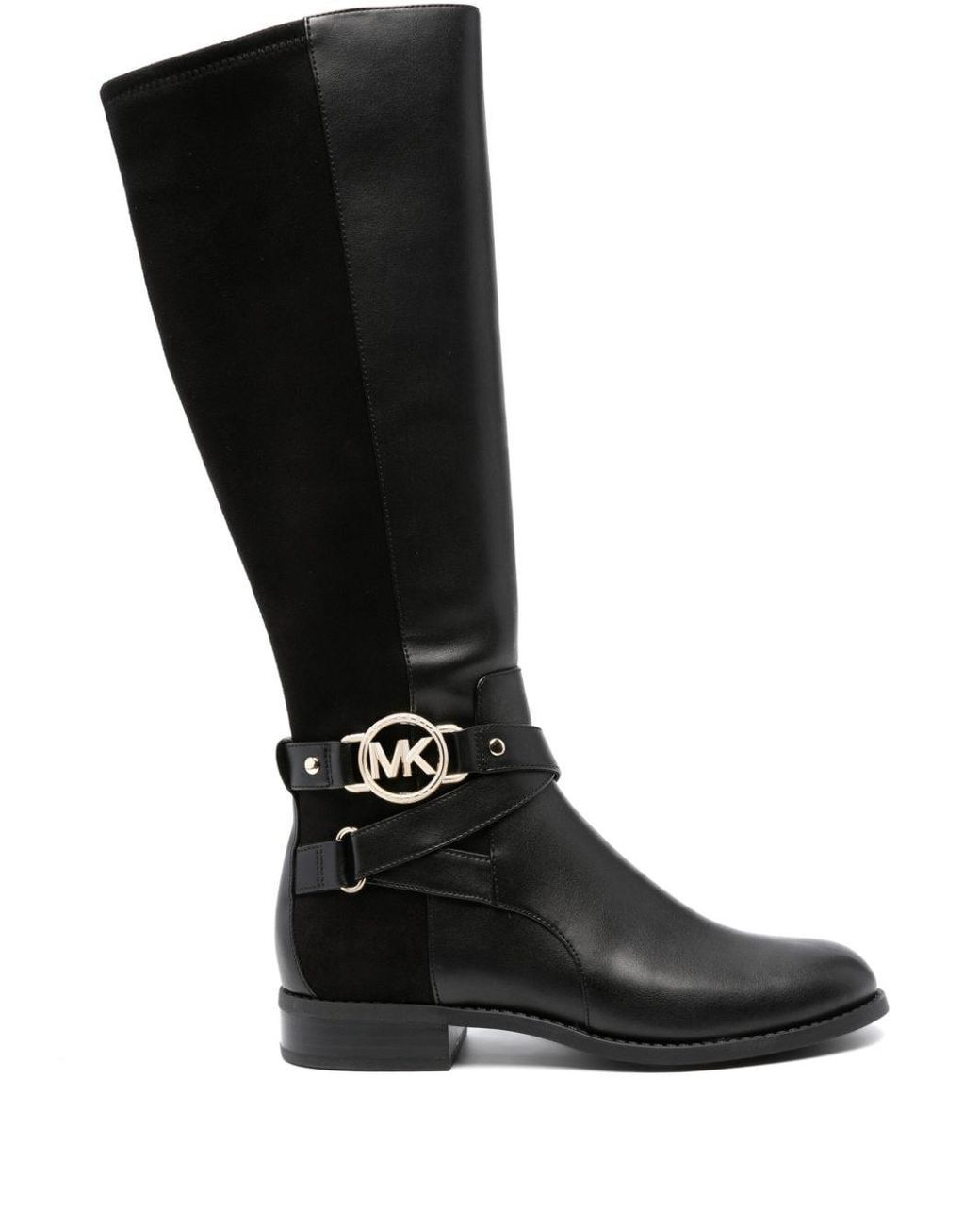 MICHAEL Michael Kors Rory Logo-plaque Knee-high Boots in Black | Lyst