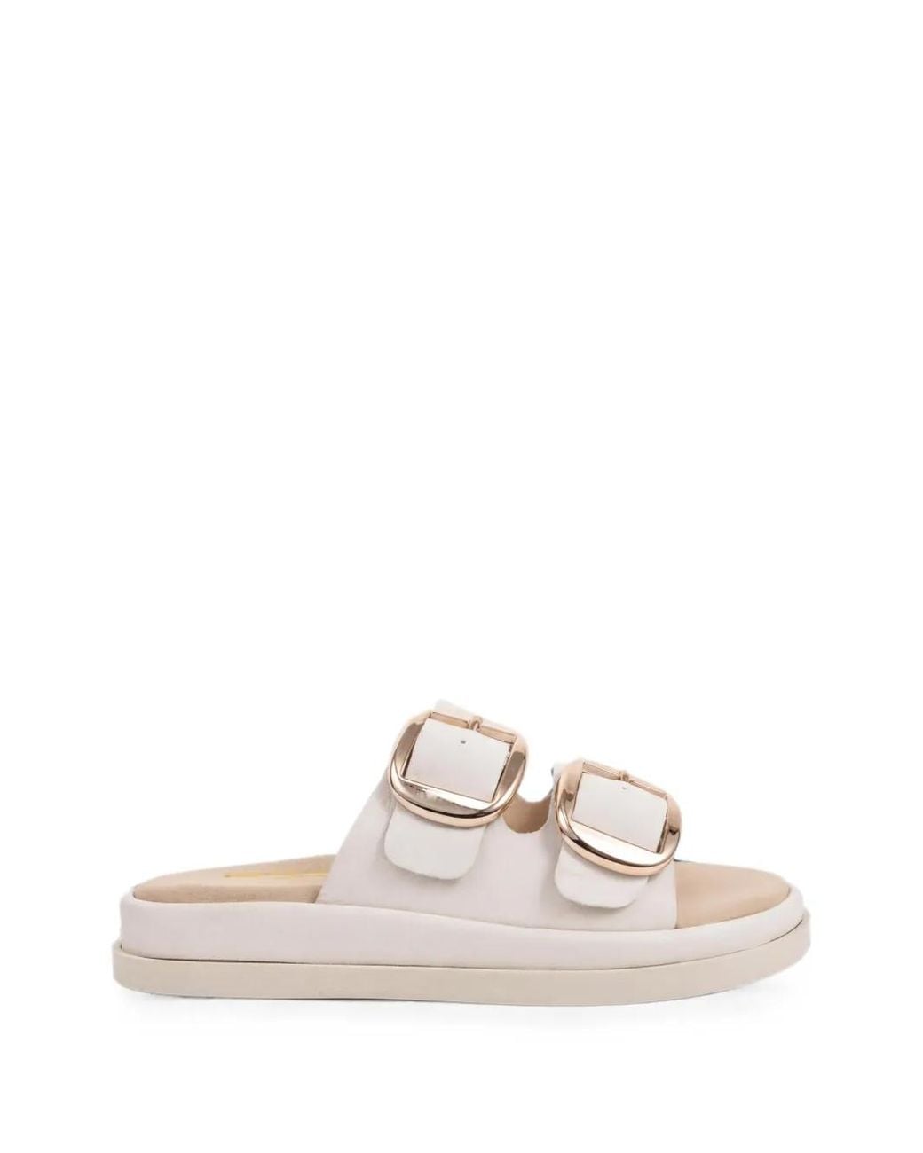 SERGIO MORETTI FIRENZE White Buckle-Fastening Leather Sandals