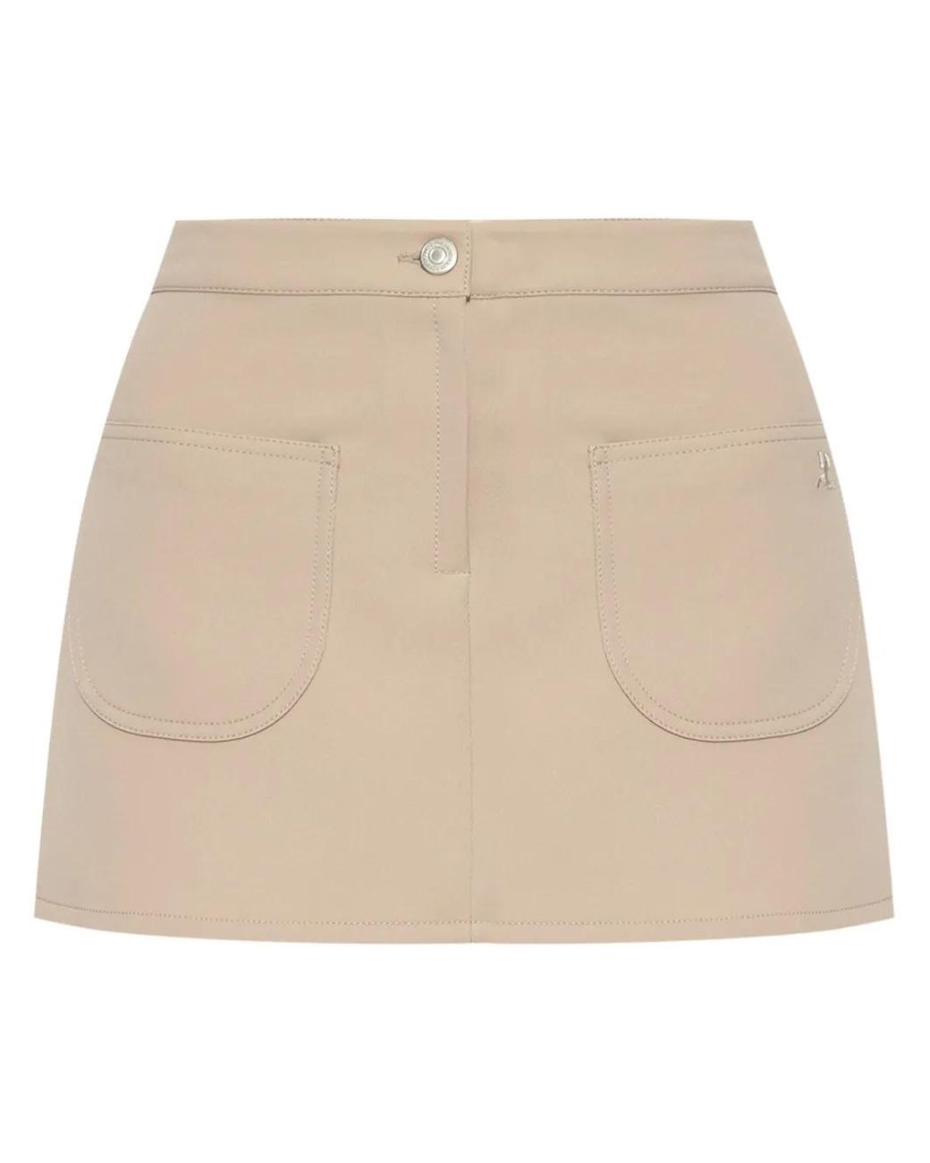 Courreges Natural Mini-Skirt 2-Pockets Twill Clothing