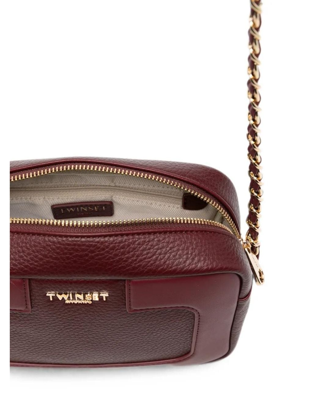 Twinset Red Logo-Plaque Chain-Strap Cross Body Bag