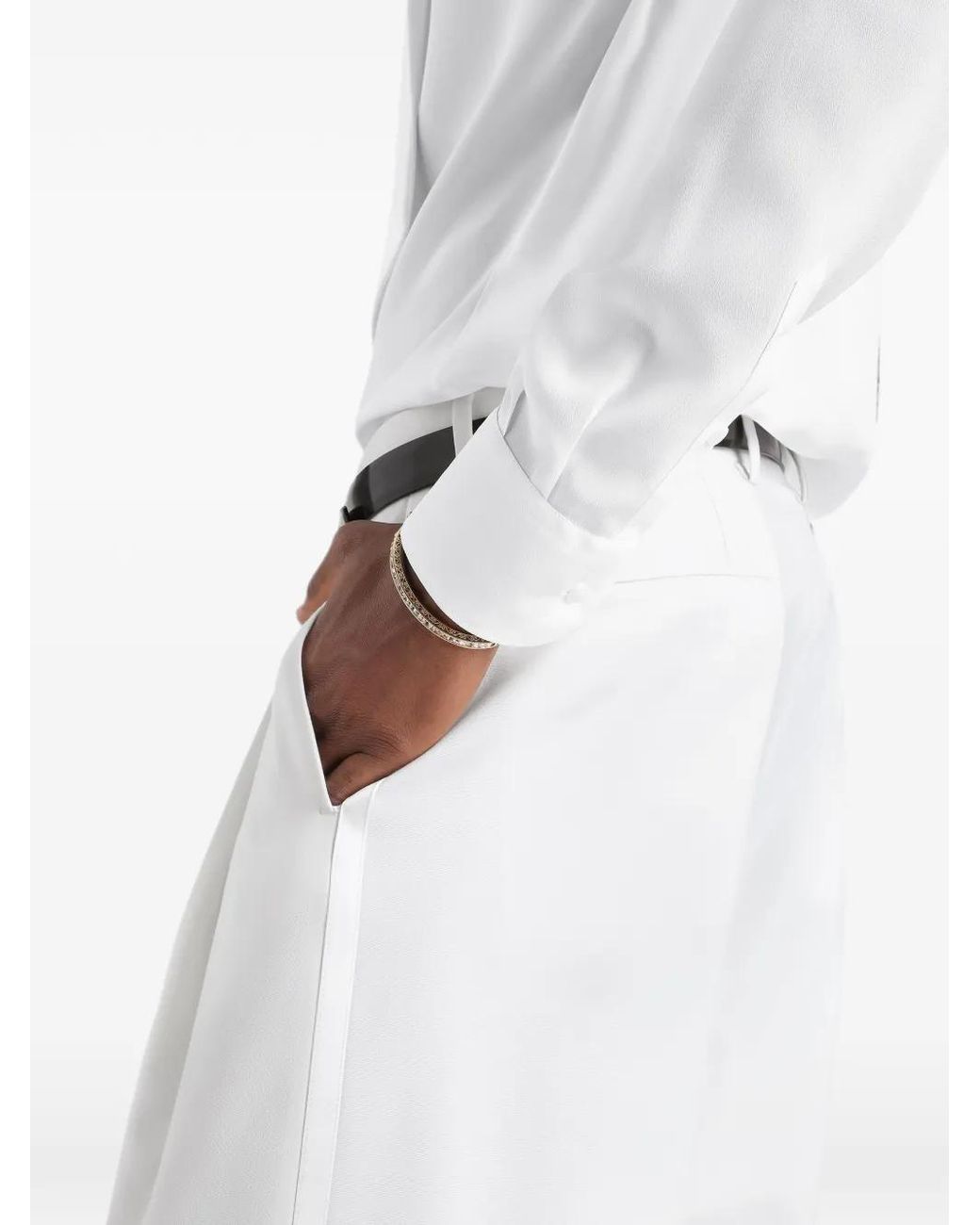 Dolce & Gabbana White Micro-Rib Trousers for men