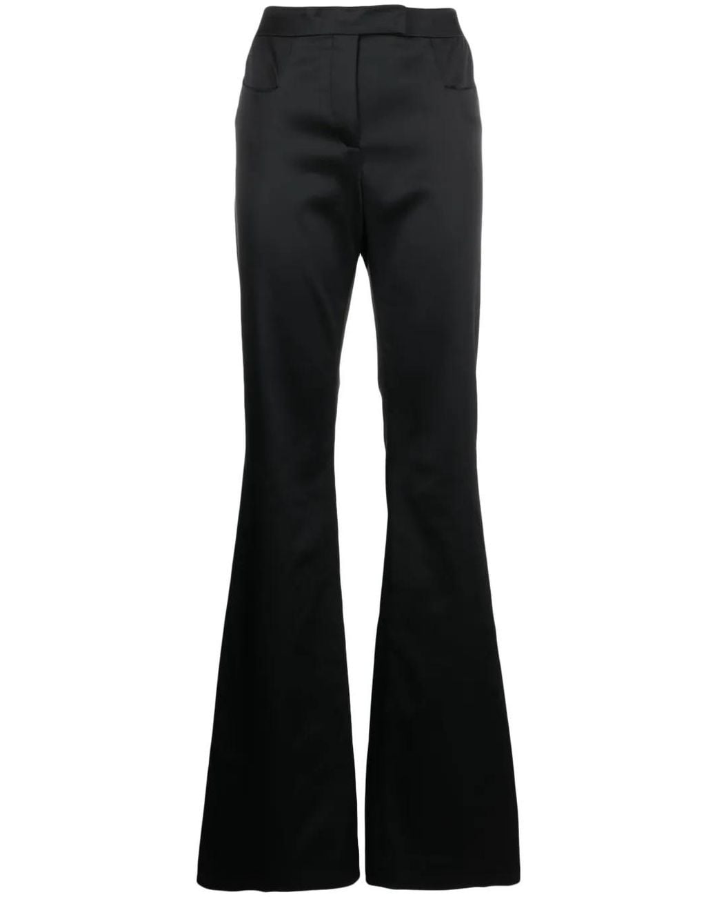 Tom Ford Black Flared Satin Trousers