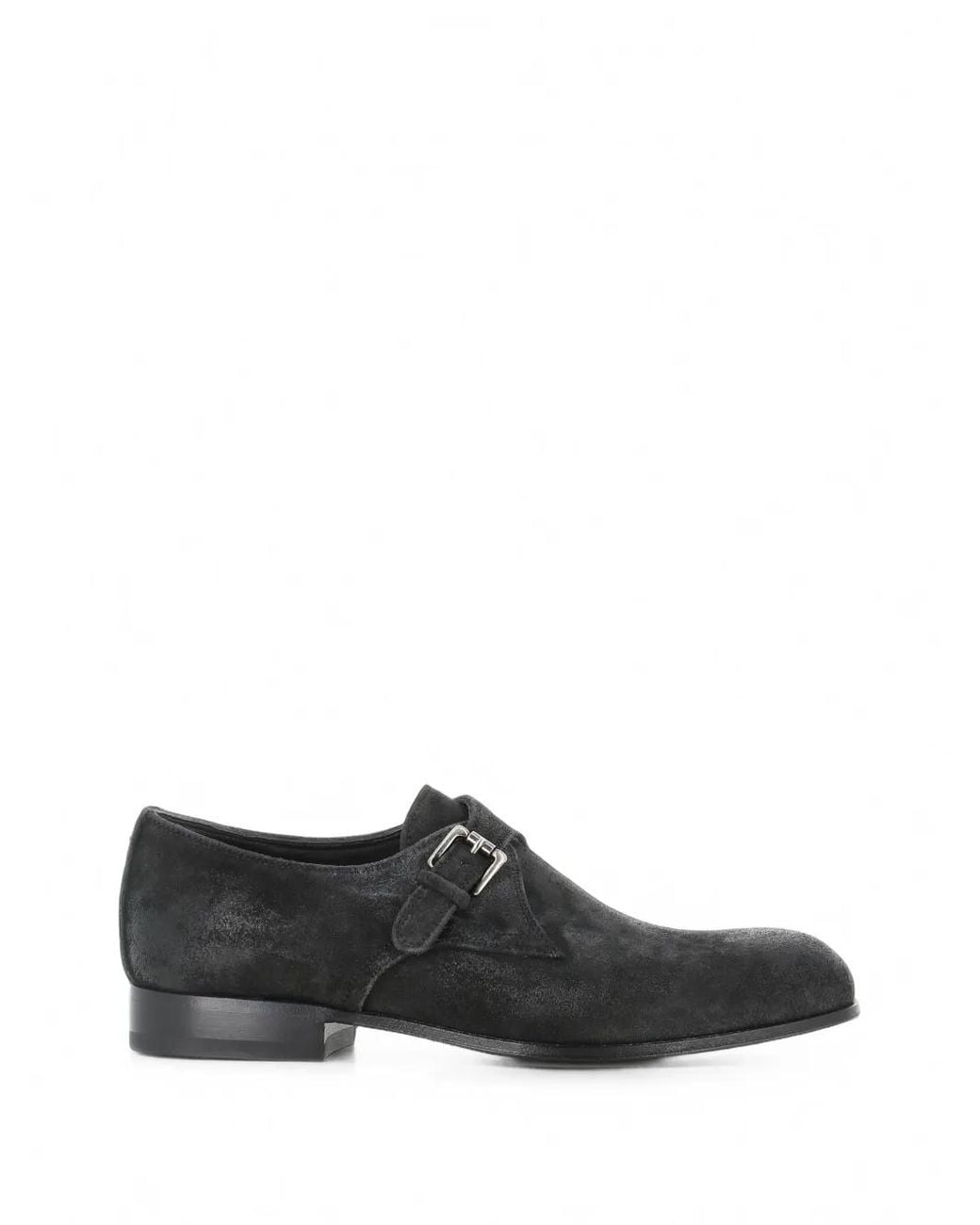 Pantanetti Black Buckle-Fastening Monk-Strap Loafers