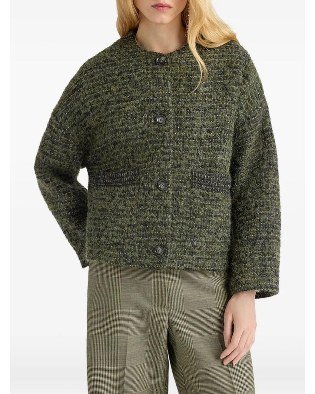 Momoní Green Veste Mosara À Simple Boutonnage
