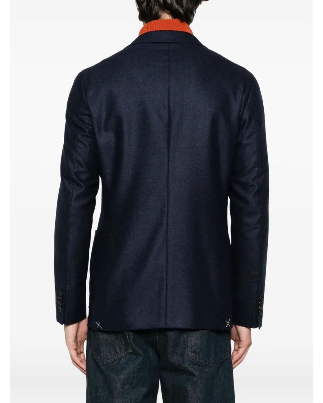 Canali Blue Two-Button Wool Blazer for men