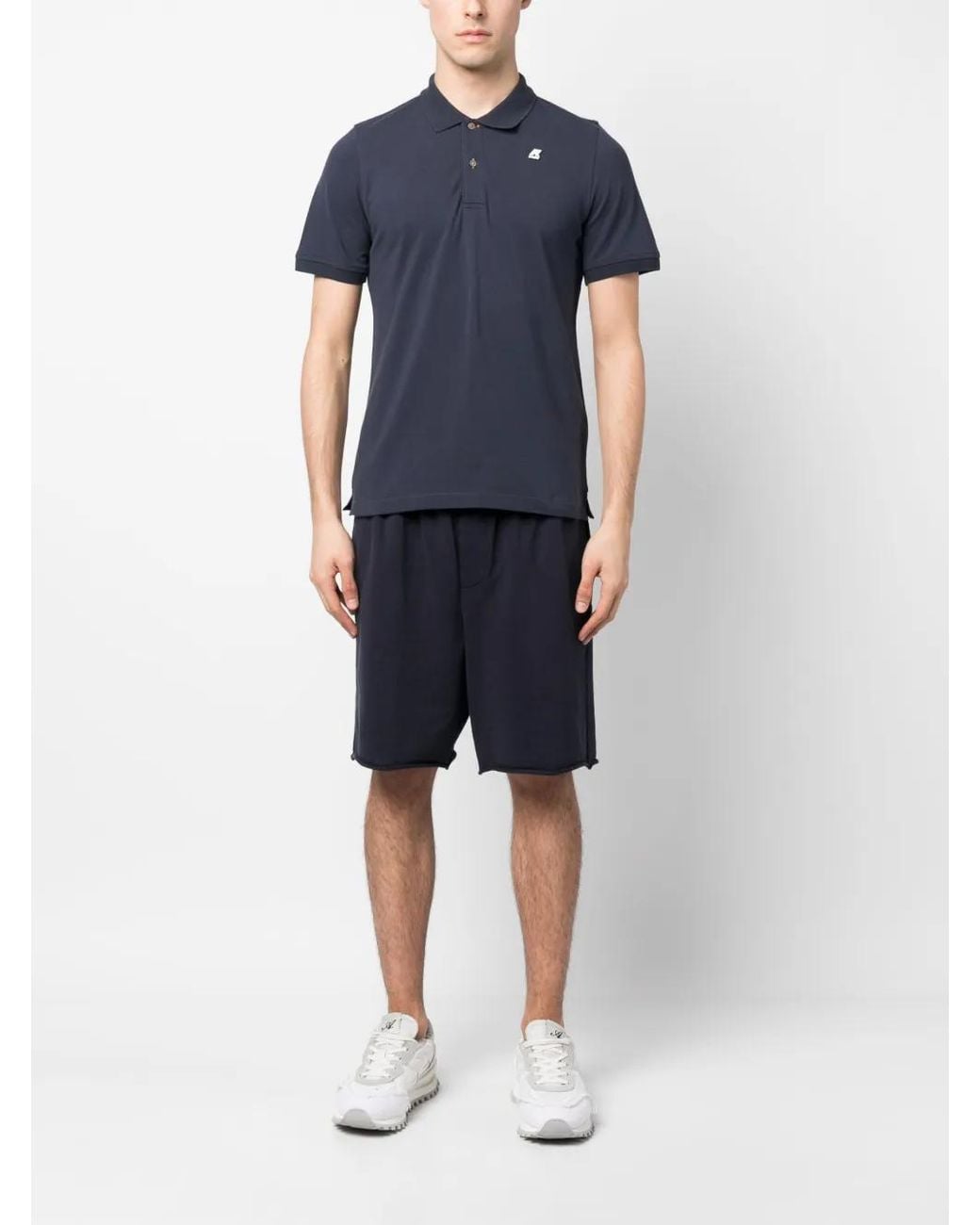 K-Way Blue Logo-Patch Polo Shirt for men