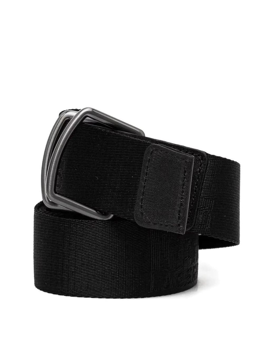 Karl Lagerfeld Black Square Buckle Belt for men