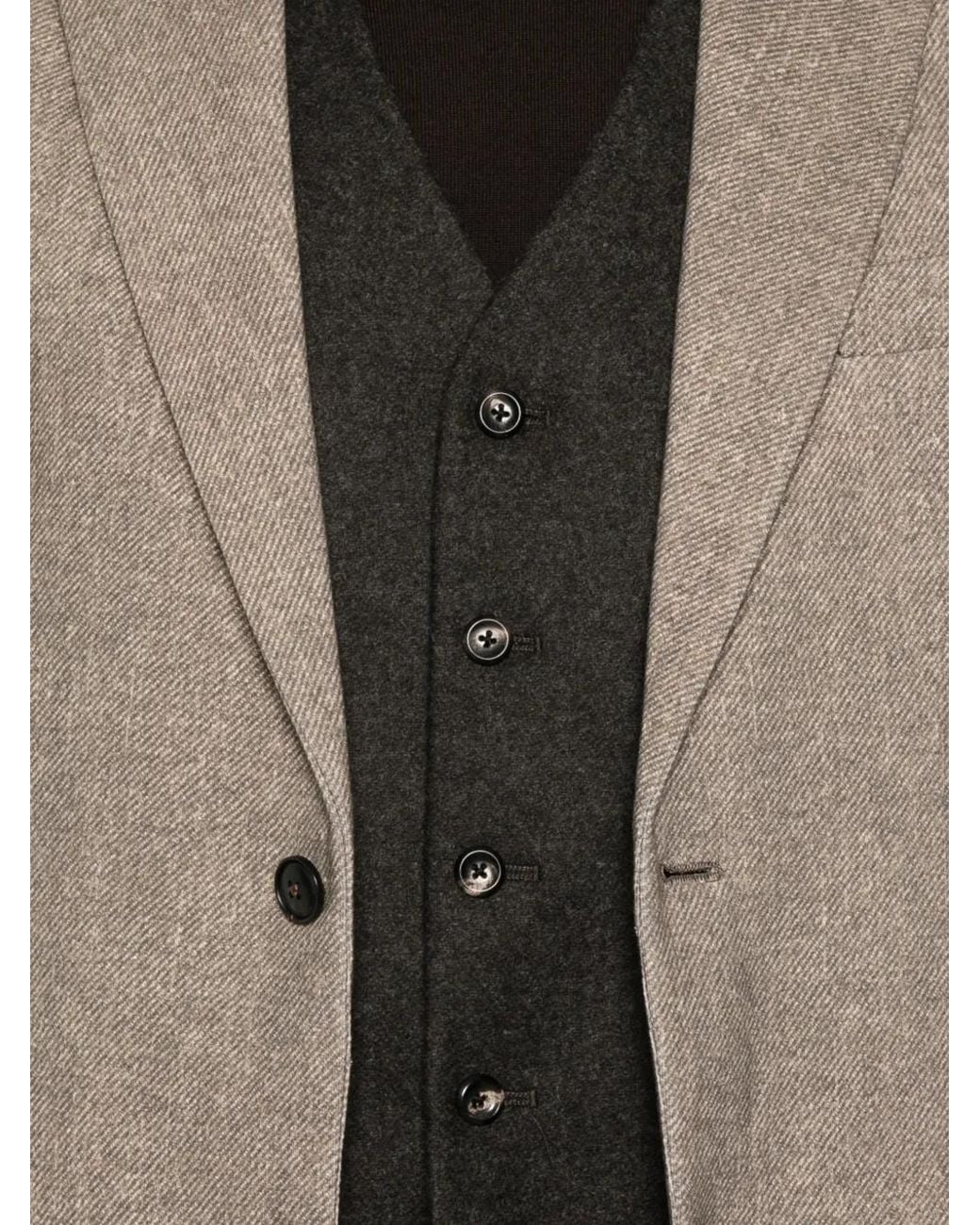 Emporio Armani Black Button-Up Waistcoat for men