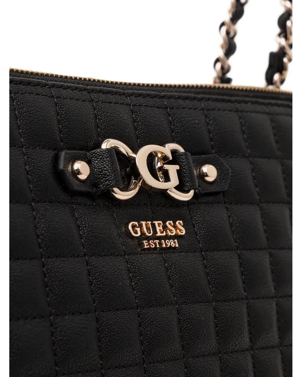 Guess Black Nadira Quilted Shoulder Bag