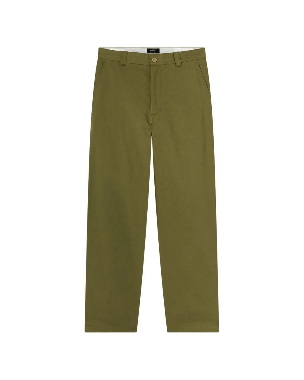 A.P.C. Green Straight-Leg Cotton Trousers for men