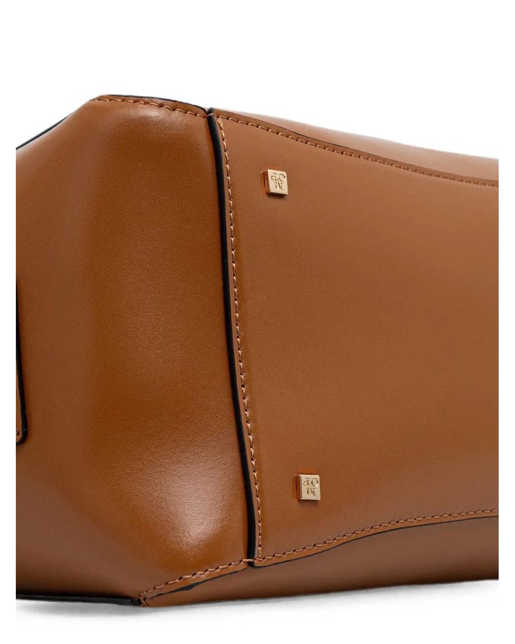 Marc O' Polo Brown Tessa Logo-Patch Leather Tote Bag
