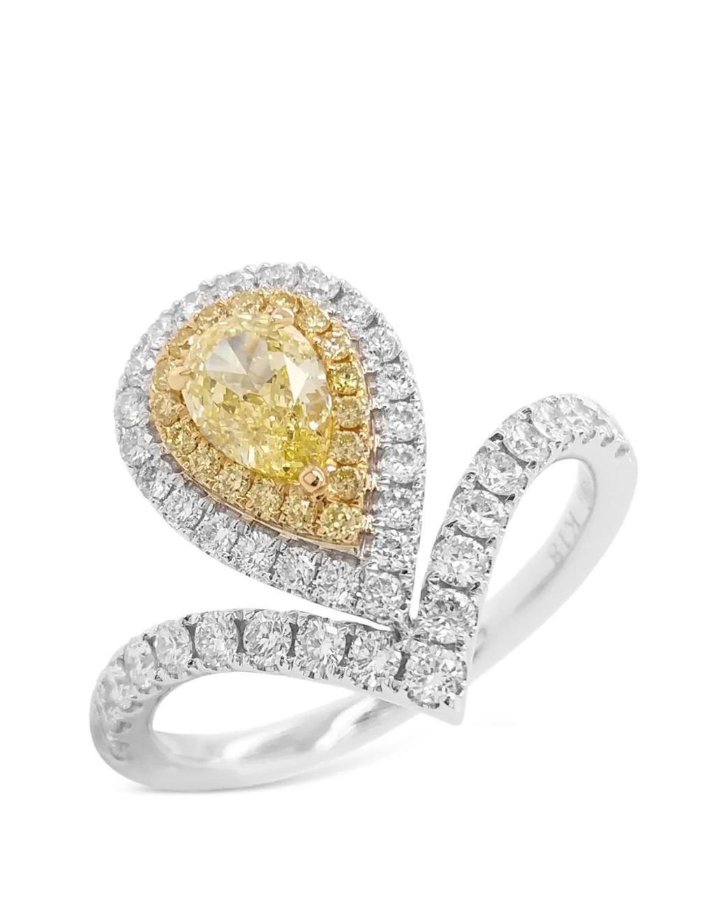 HYT Jewelry Peer Ring Met Diamant in het White