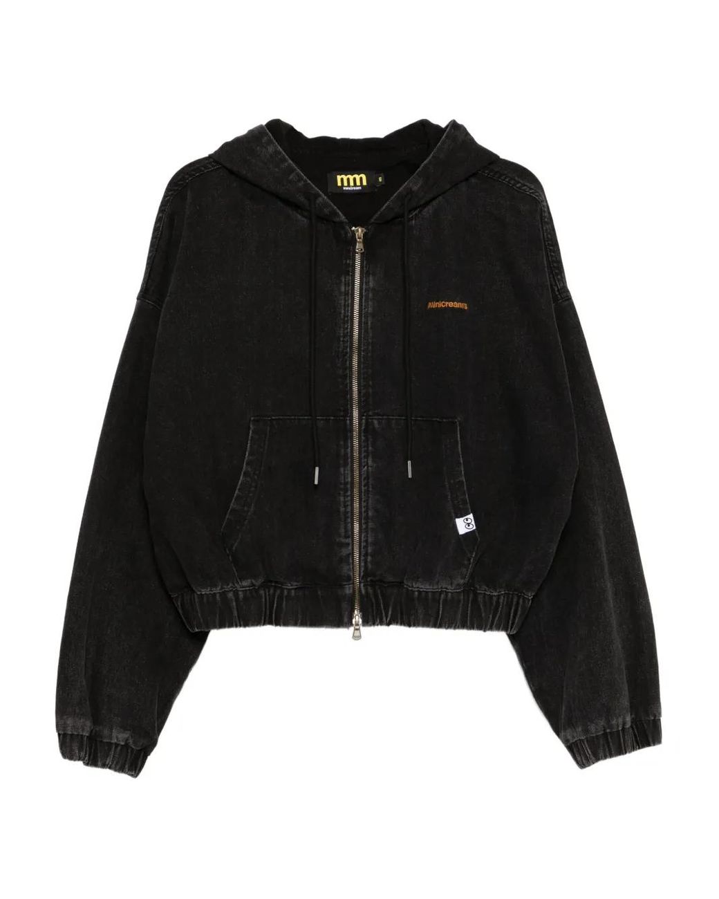Mini Cream Black Logo-Embroidered Jacket