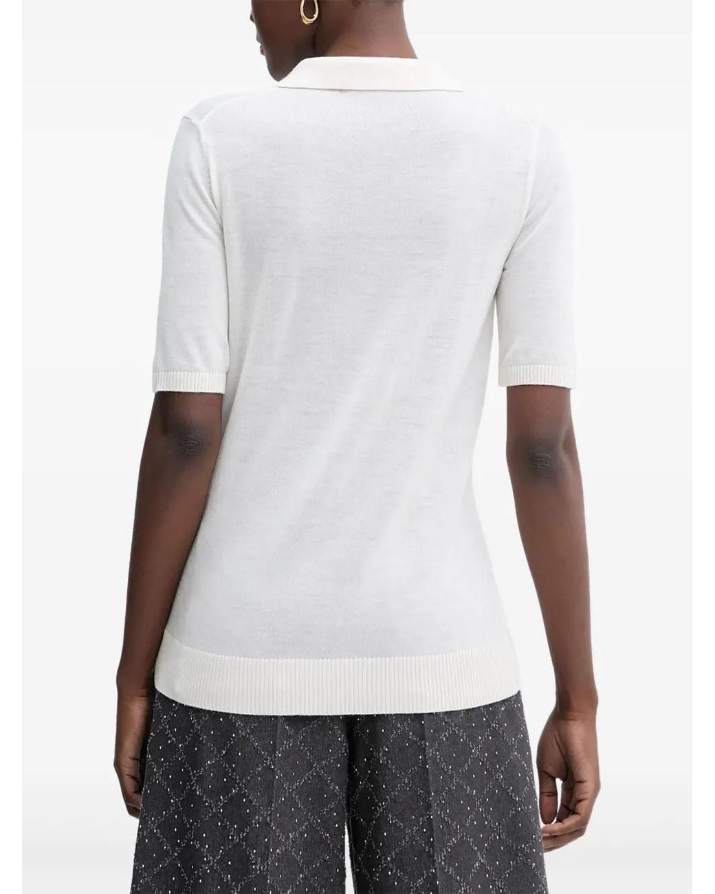 SIMONA CORSELLINI White Short-Sleeve Top