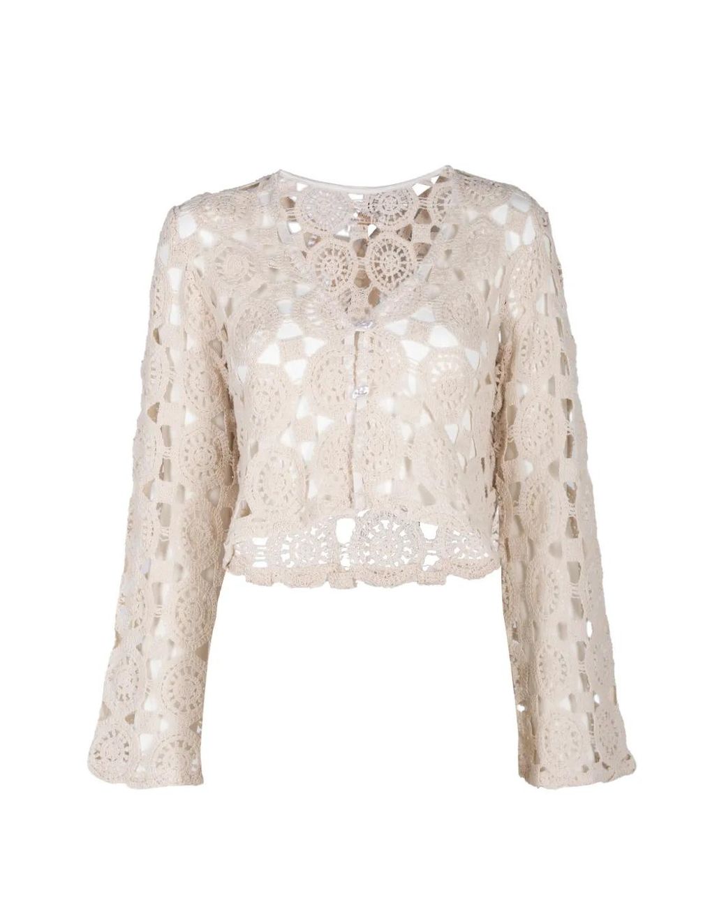 Palmacea White Cardigan Mandala En Crochet