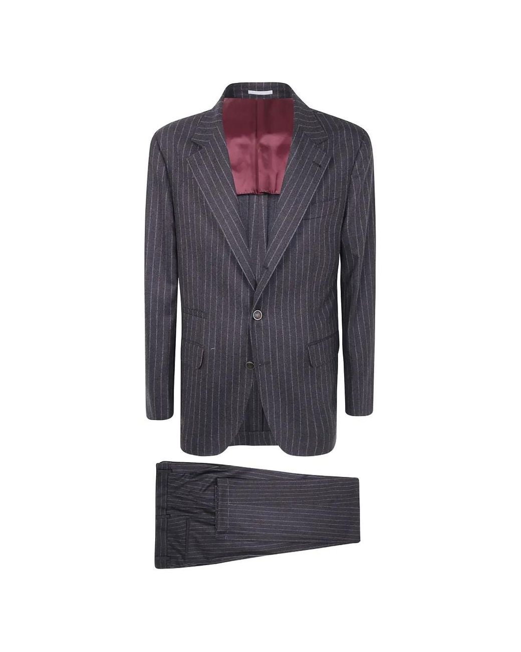 Brunello Cucinelli Blue Pinstripe-Pattern Suit for men
