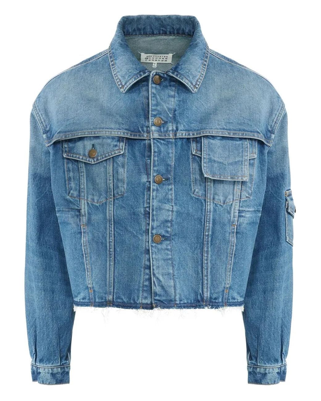 Maison Margiela Blue Frayed Denim Jacket