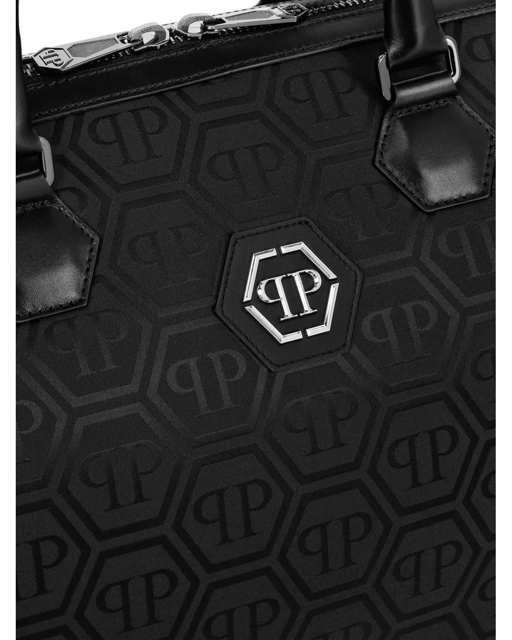 Borsa Tote Con Monogramma di Philipp Plein in Black da Uomo