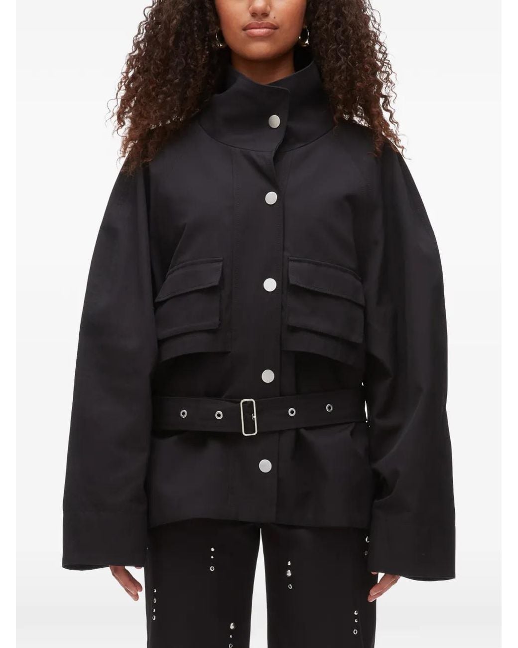 3.1 Phillip Lim Black Belted Pocket Jacket