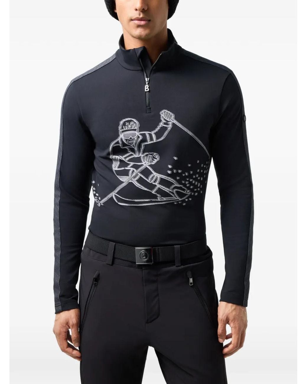Bogner Blue Eliot Graphic-Print Performance Top for men