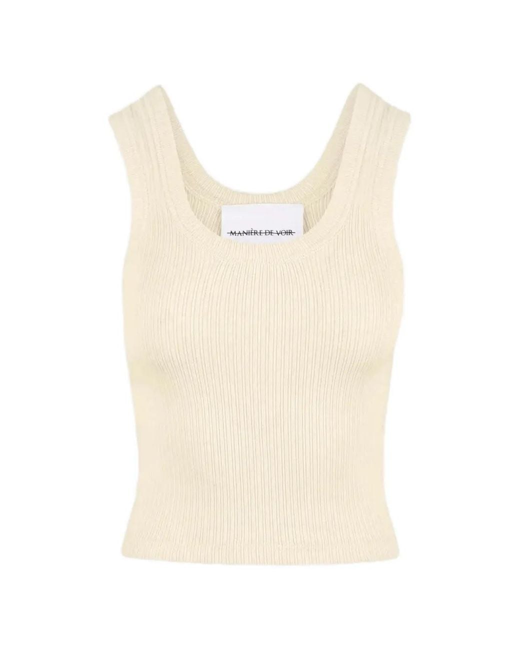 Manière De Voir Blue Liane Scoop Neck Ribbed Vest