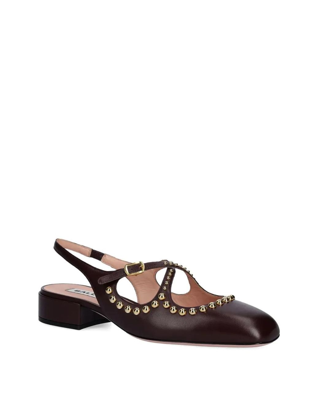 Bally Brown Rina Studded Slingback Pumps