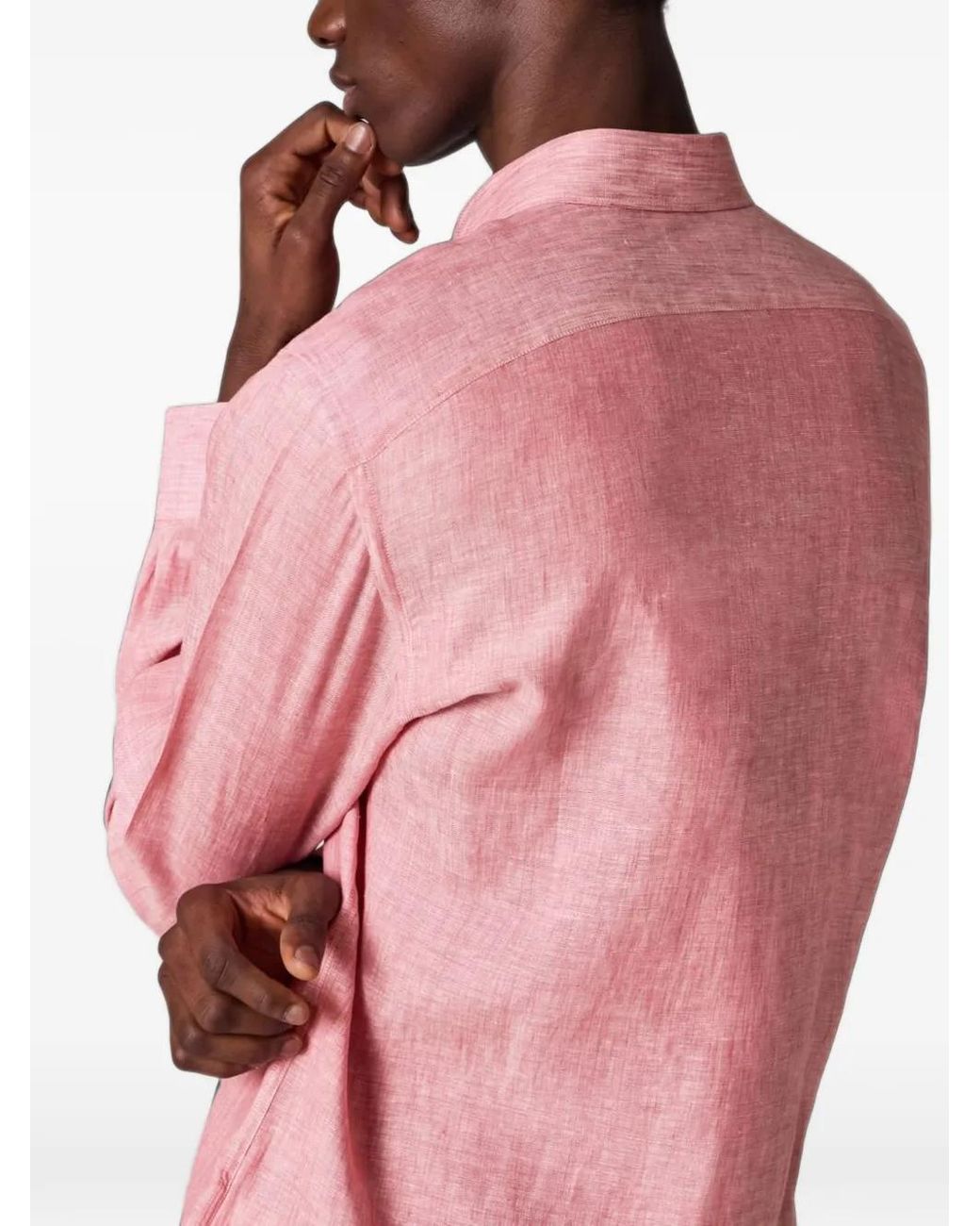 Paul Smith Pink Linen Shirt for men