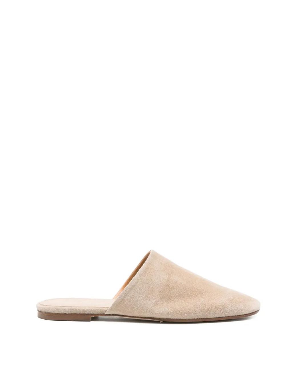 Aeyde White Rega Round-Toe Mules