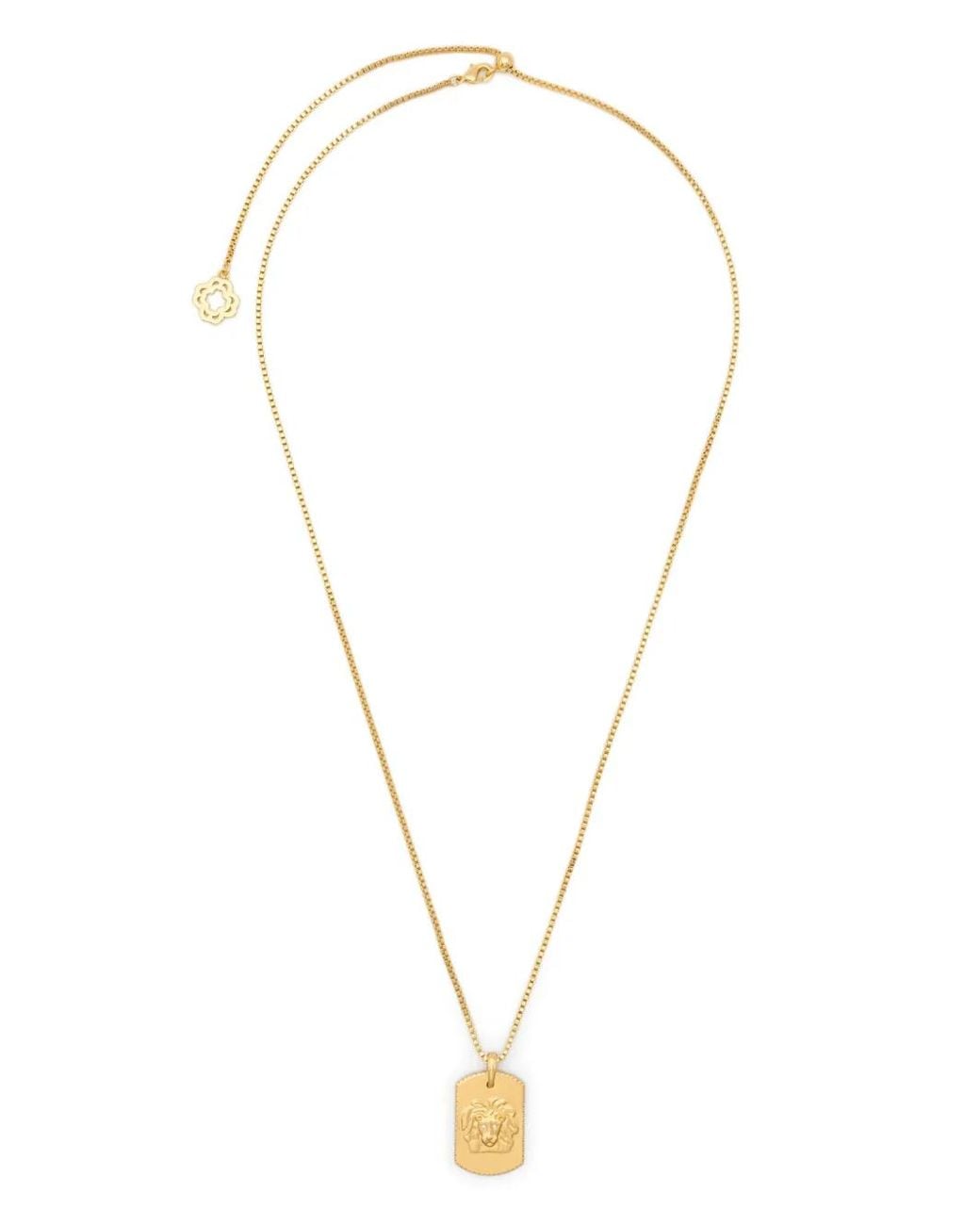 Maje Metallic Zodiac Sign Plaque Necklace