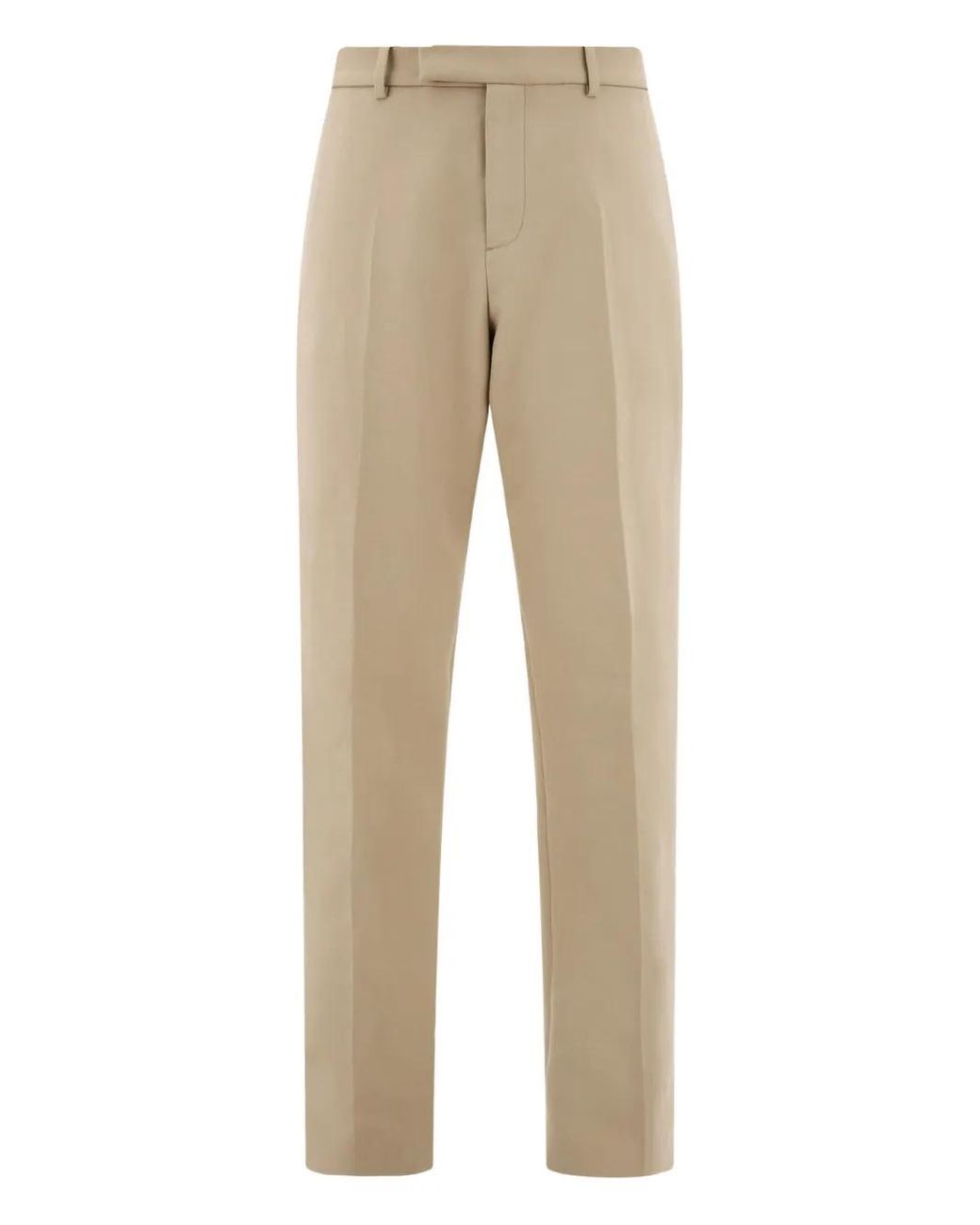Ferragamo Natural Cotton Blend Chinos Trousers for men