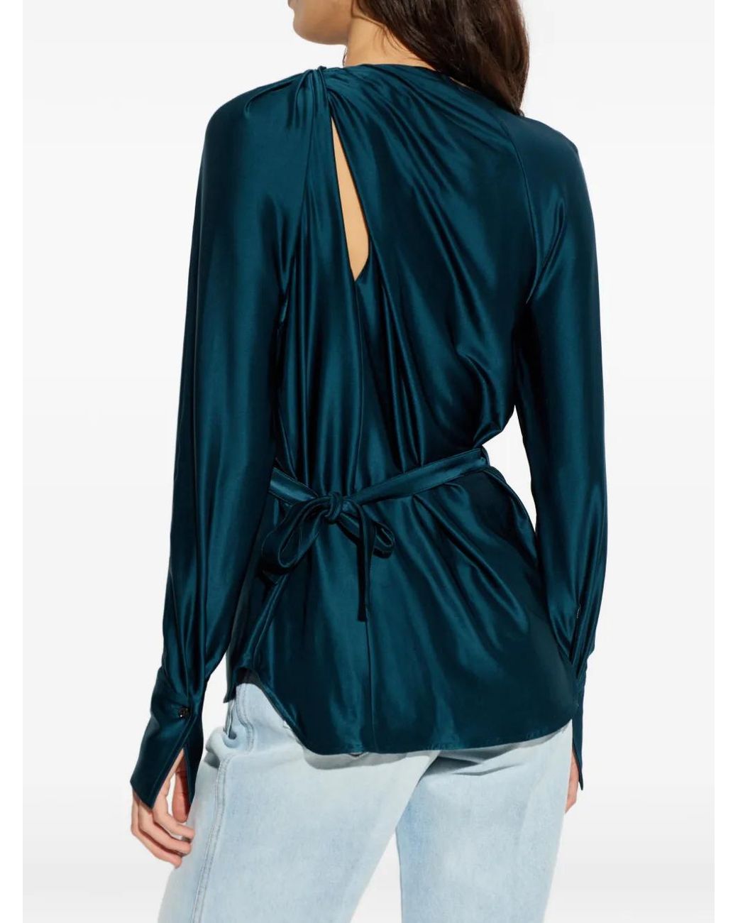 Victoria Beckham Blue Blouse À Manches Longues