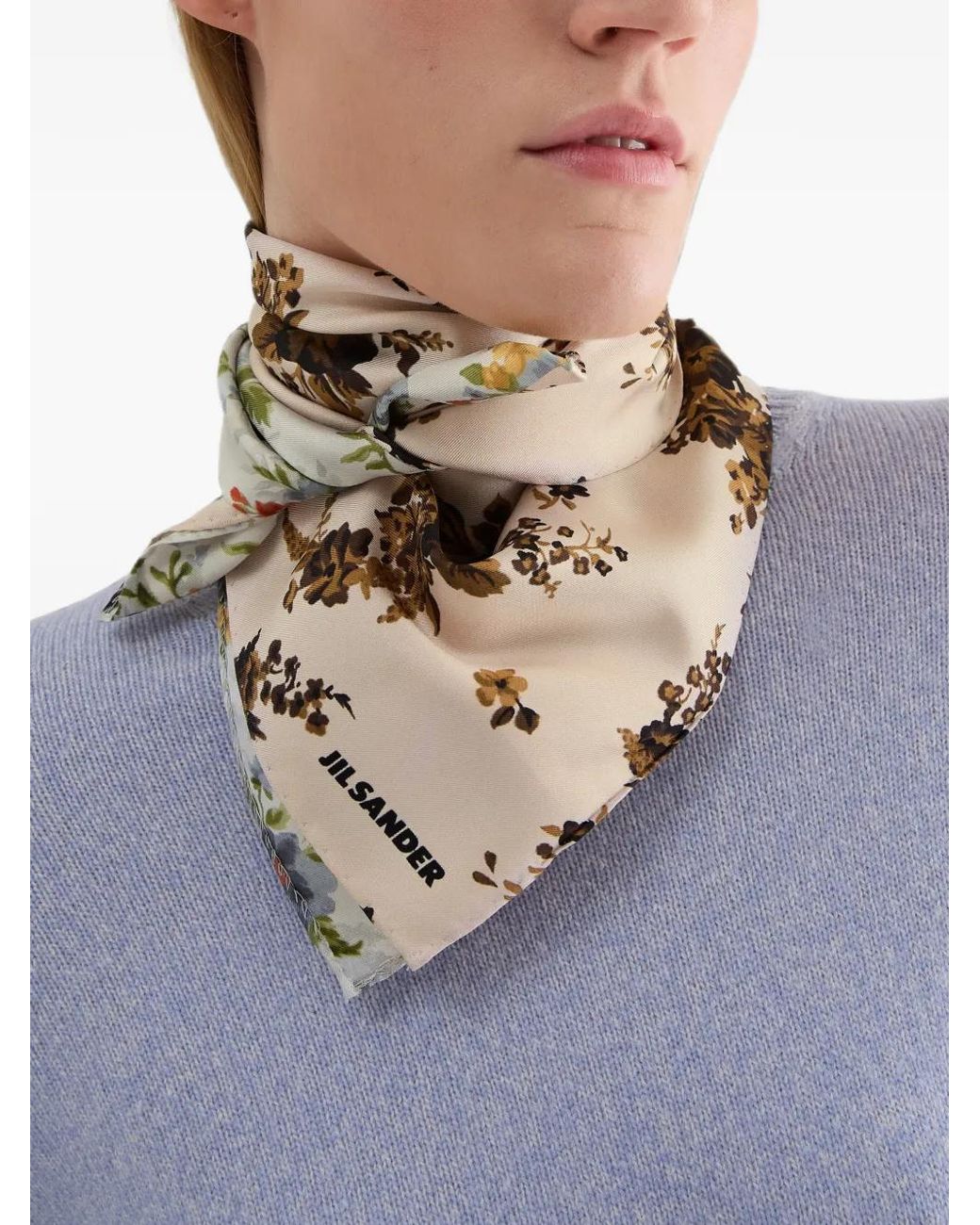 Jil Sander Pink Printed Silk Foulard