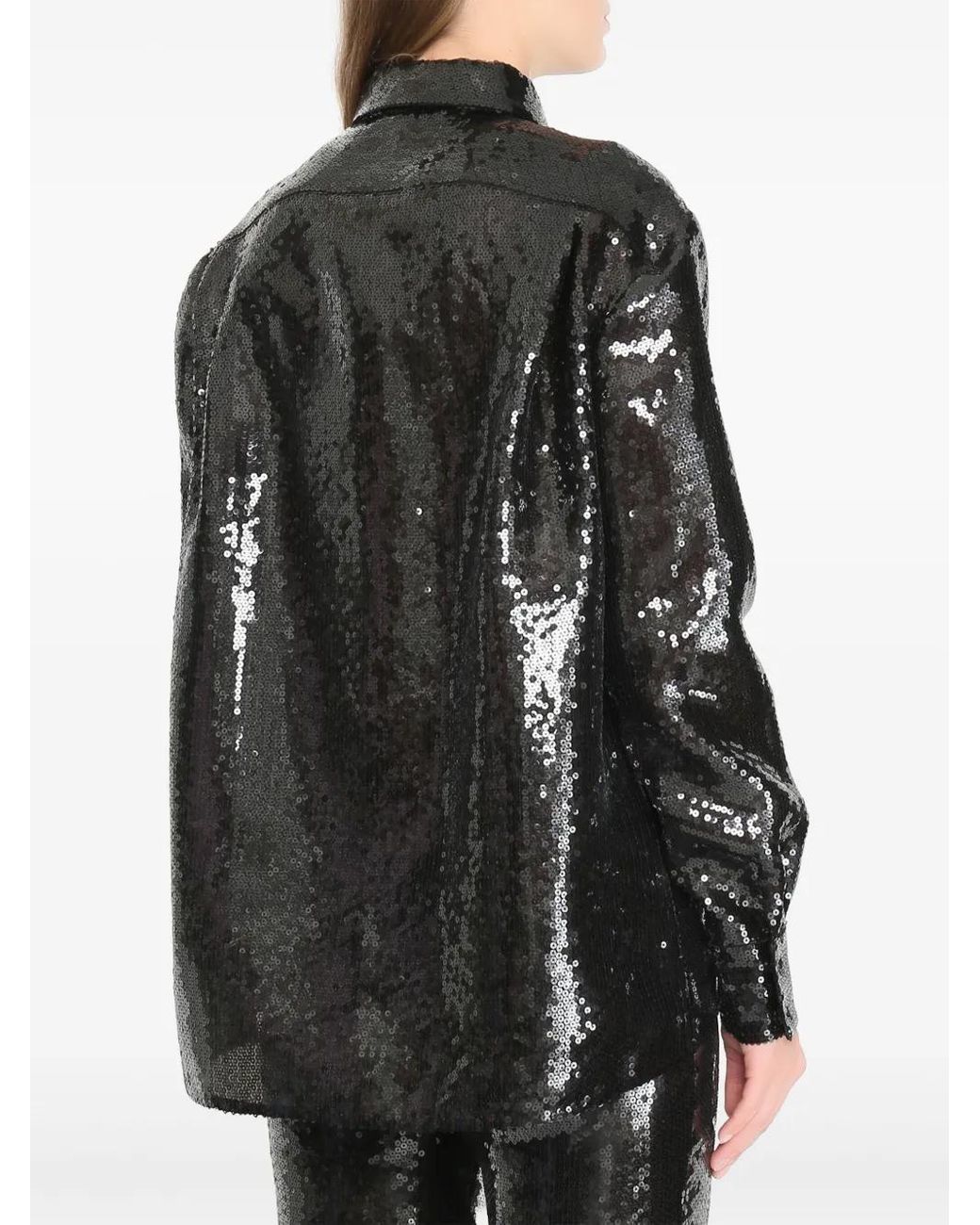 Camisa Con Lentejuelas Alberta Ferretti de color Black