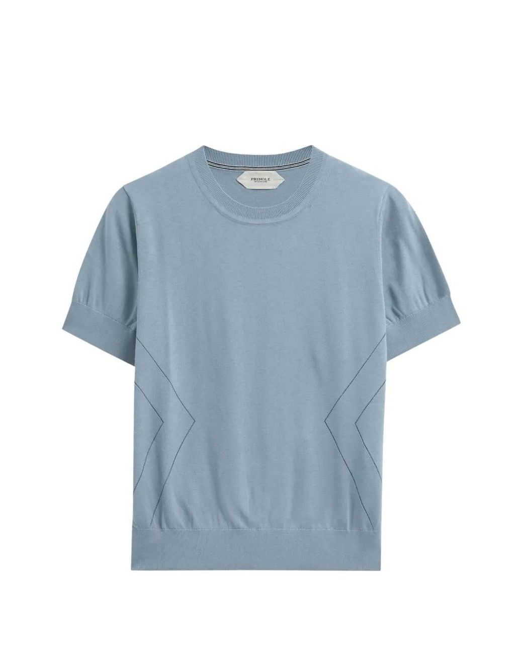 Pringle of Scotland Blue Pointelle-Knit T-Shirt