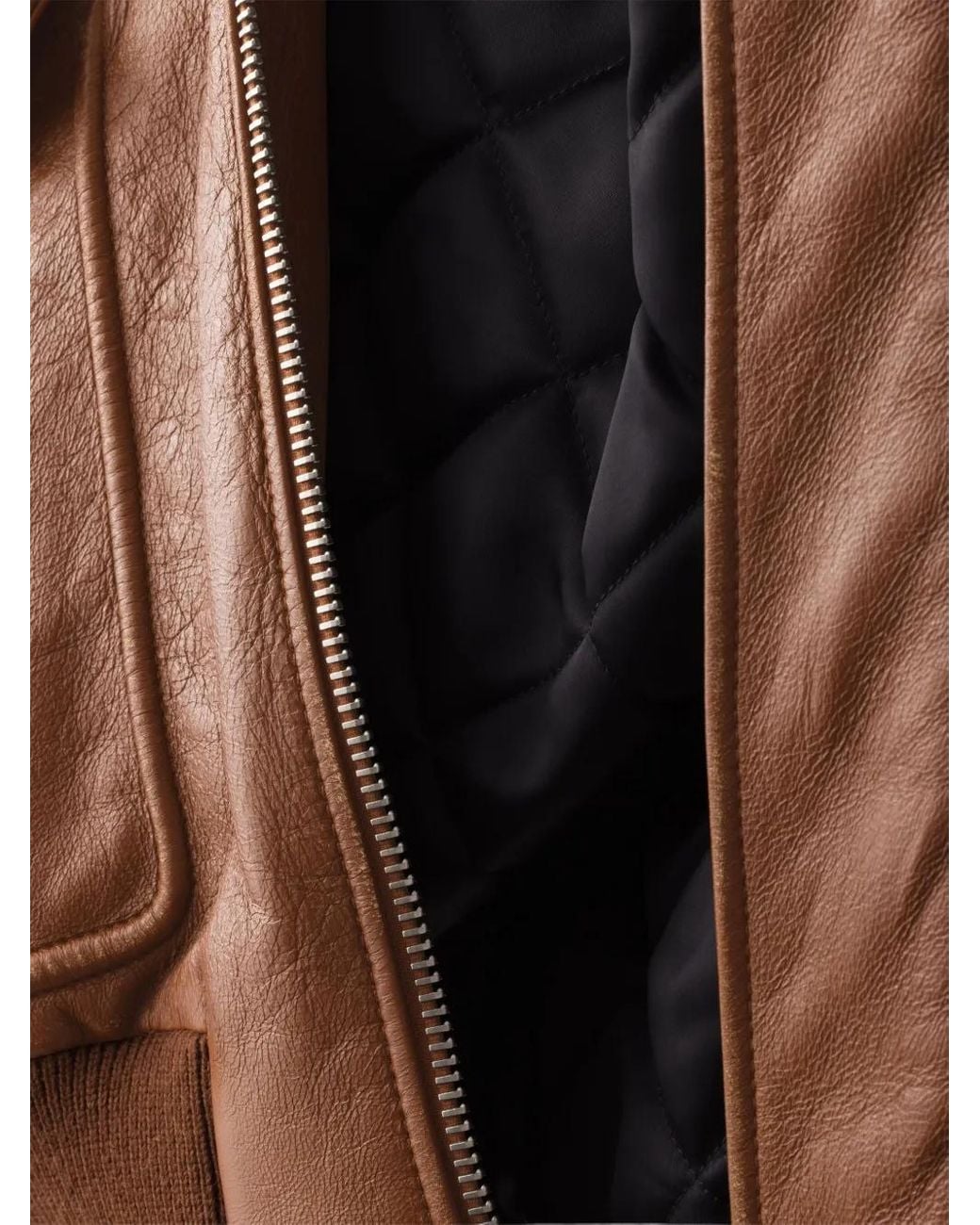 Prada Brown Shearling-Collar Leather Jacket