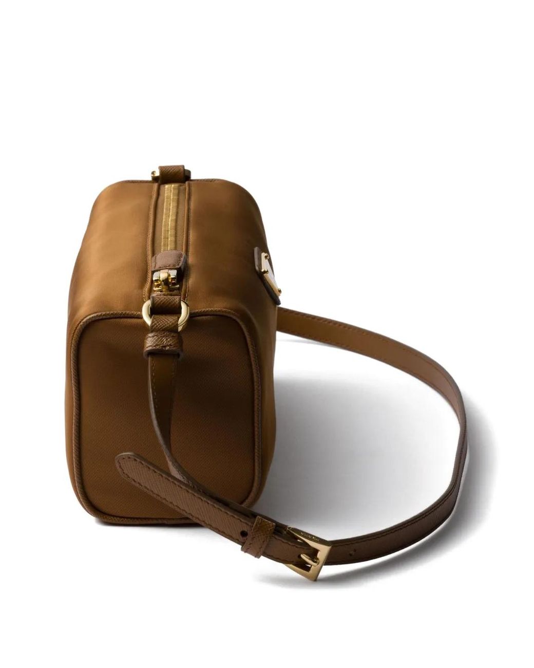 Prada Brown Re-Nylon Top-Zip Shoulder Bag