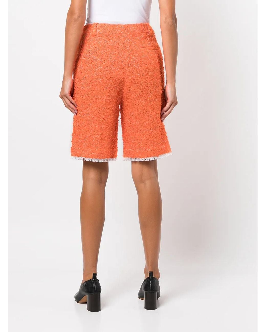 3.1 Phillip Lim Orange Knee-Length Tweed Shorts