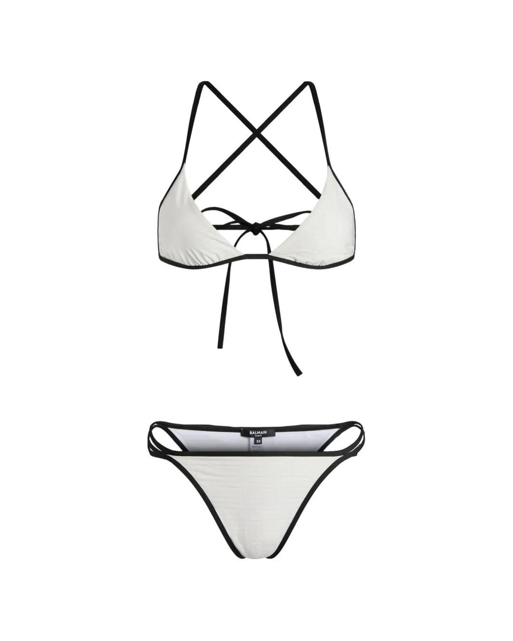 Balmain Lycra Badpak Met Monogram in het White