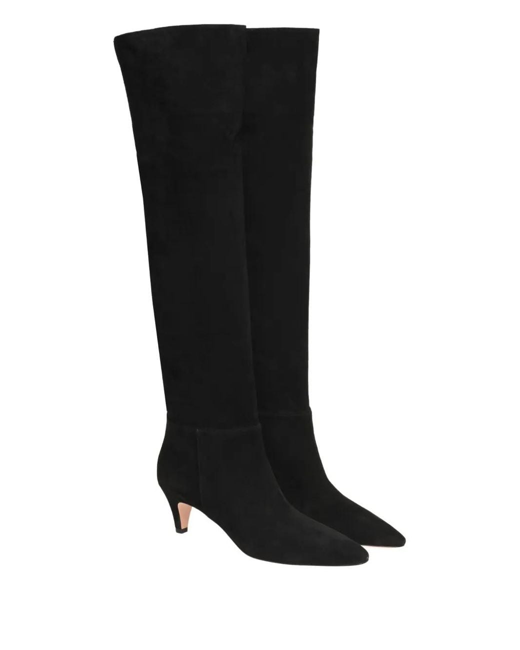 Gianvito Rossi Black Knee-High Pointed-Toe Boots