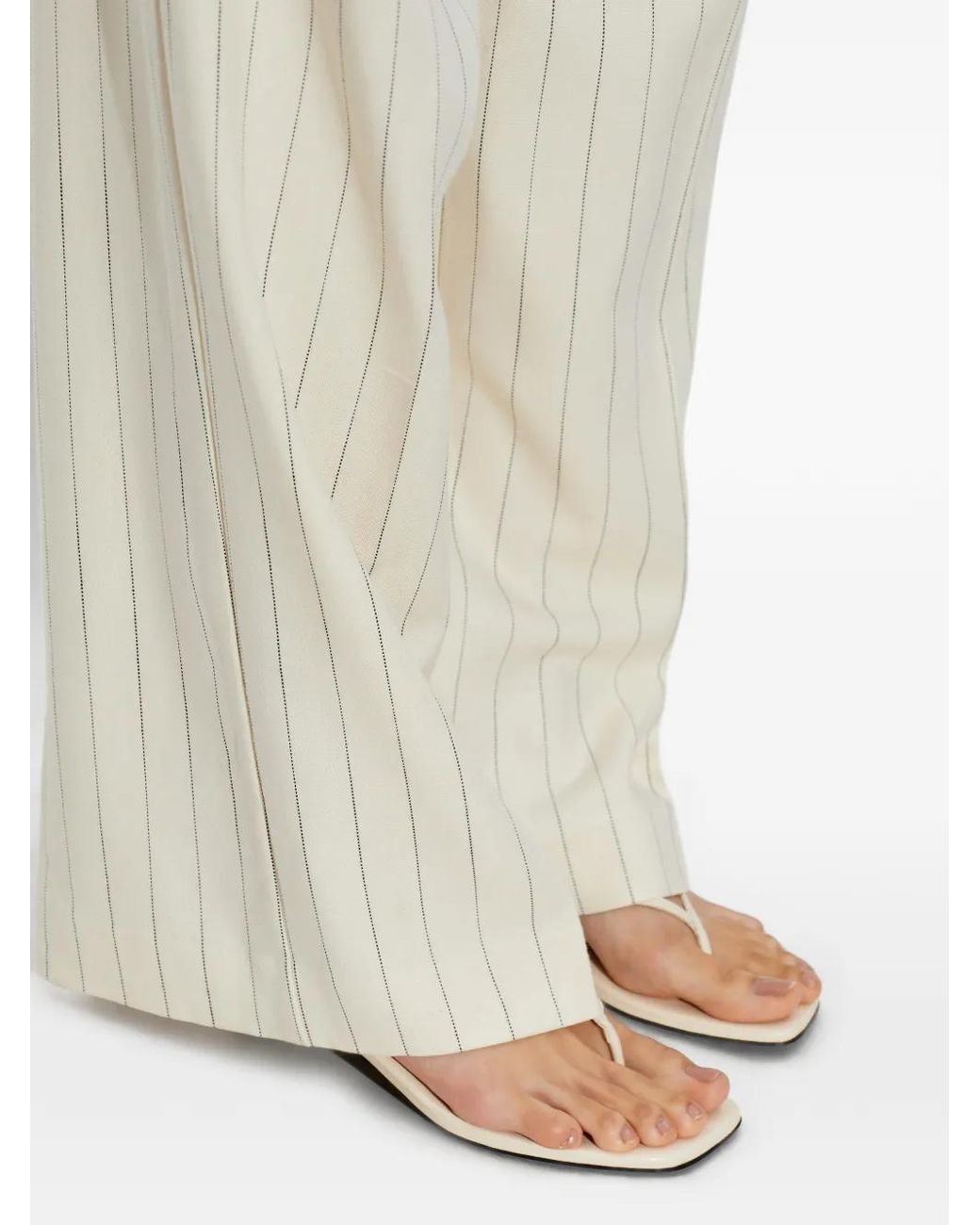 Black Suede Studio White Mehak Thong-Strap Sandals