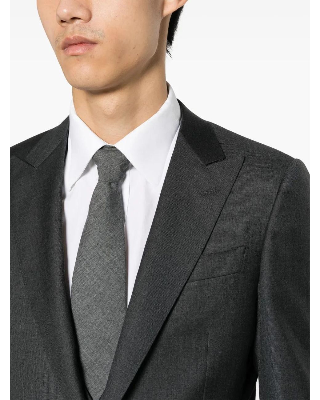 Canali Gray Single-Breasted Wool Suit for men